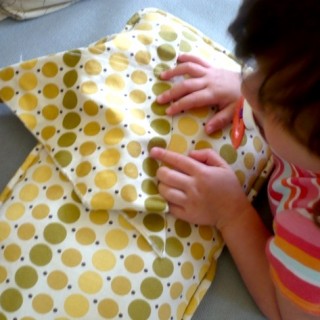 One day she ran to me beaming and said, "This is a piece of pillow!"