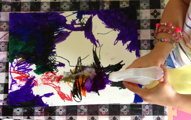 Step #2: Spray lightly with water.