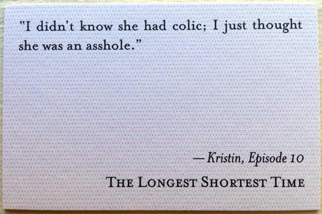 Quotes about baby girls are in pink.