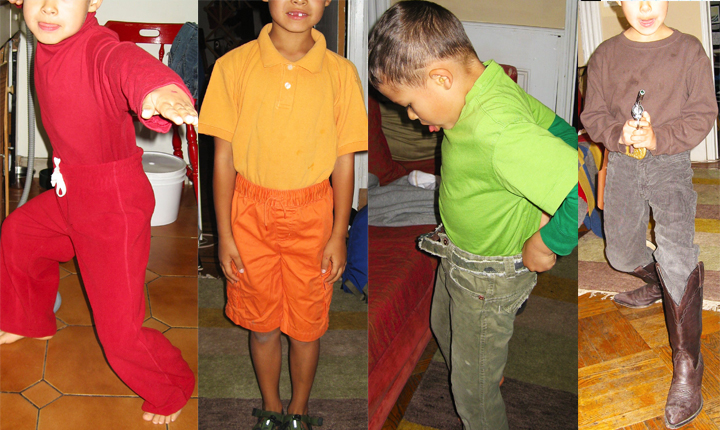 For awhile there, Franklin would only wear clothes that were ALL the same color