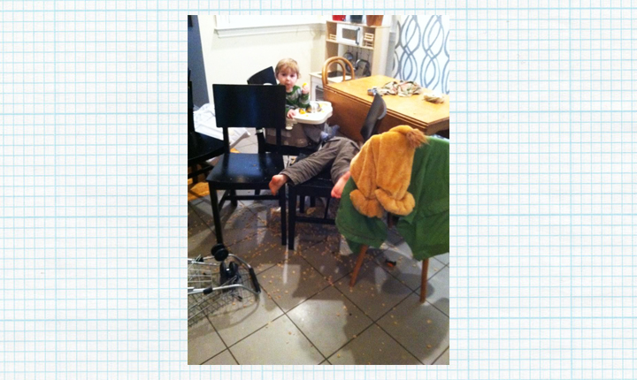 Guess I shouldn't have let the 3 yr old feed the baby. —Diana