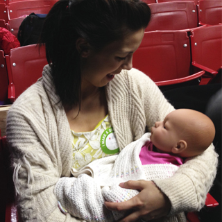 Paige was brimming with maternal affection for her fake baby