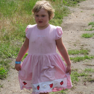 Violet in the dreaded Pink Dress