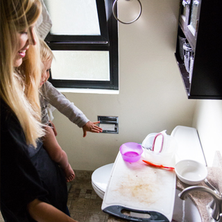 They do their dishes in the bathroom sink (and sometimes the tub)