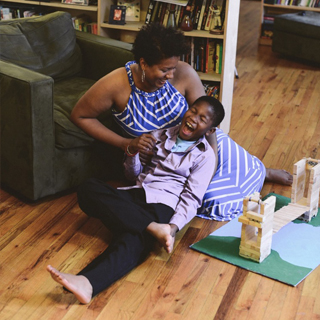 Educator Takiema Bunche-Smith with her son Na'im