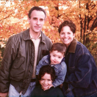Katie and Jay with their daughters Ellie + Carrie