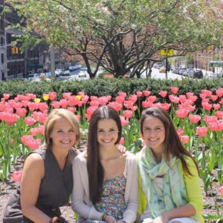 Katie with her daughters in 2015
